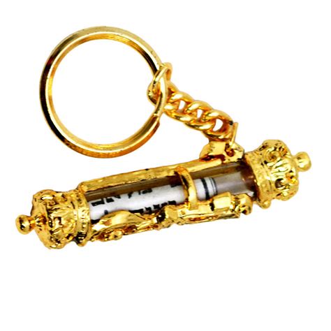 Gold Plated Mezuzah And Scroll For Car With Road Blessing Jewish Judaica