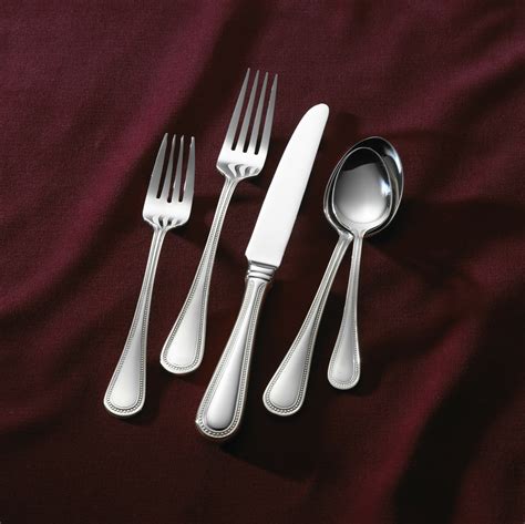 Wallace Continental Bead 65 Piece 1810 Stainless Steel Flatware Set