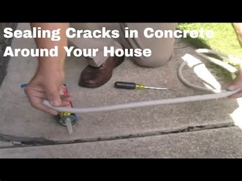 Sealing cracks in concrete by your house.mov - YouTube