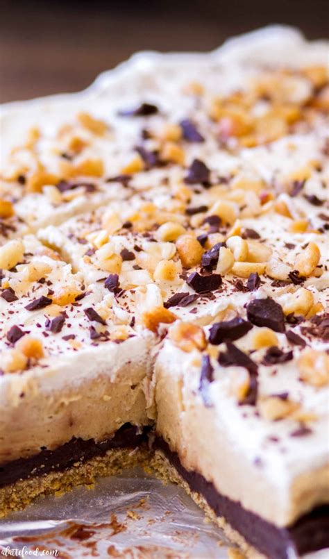 This chocolate peanut butter pie would make a fabulous final note at any holiday party this 3 cups california heavy cream whipped (6 cups whipped cream). No Bake Chocolate Peanut Butter Pie Bars - A Latte Food