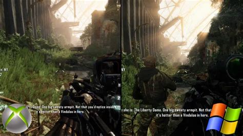 Crysis 3 Graphics Comparison Pc Maxed Settings Vs Xbox 360 1080p Hd