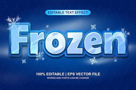 Premium Vector Frozen Cold Editable Text Effect With Snowflake