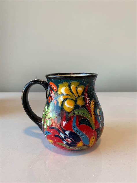 Turkish Ceramic Coffee Mug Floral Coffee Mug Ceramic Coffee Etsy
