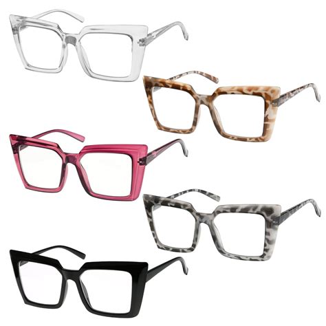5 Pack Oversized Chic Frame Reading Glasses Women