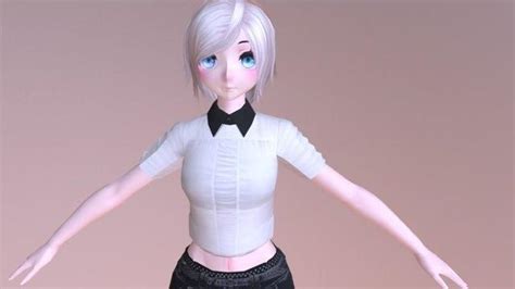 3d Asset Stephanie Rigged Anime Character Cgtrader