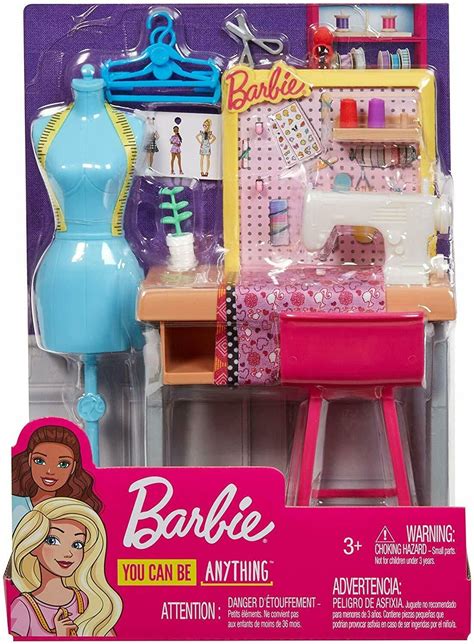 Barbie Career Fashion Design Studio Playset Fxp Fashion Designer Mannequin Sewing