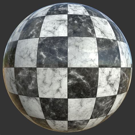 Classic Black And White Marble Checker Tile Texture Free PBR TextureCan