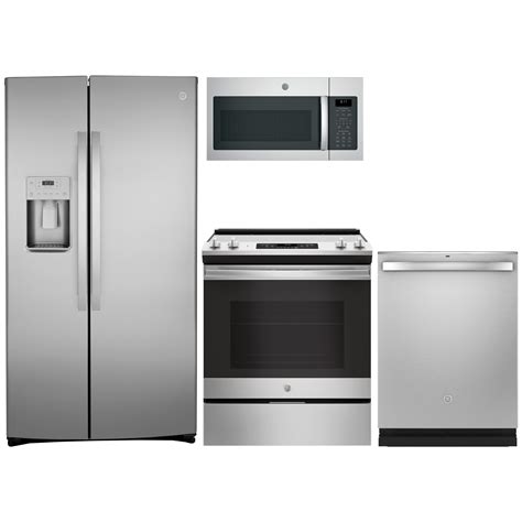 Shop GE Side-by-Side Refrigerator & 30-in Slide-In Electric Range Suite