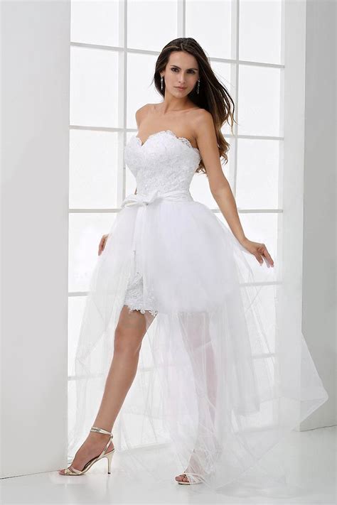 Mz0685 High Low Sweetheart White Tulle Appliqued Prom Dresses With
