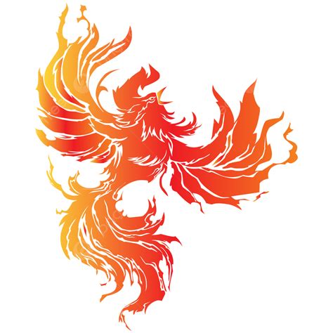 Trending Mighty Phoenix Bird Logo With Fiery Red Flame Burning Passion