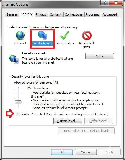 Internet Explorer Support How To Enable And Disable Protected Mode In