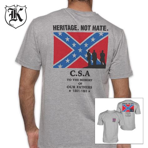heritage not hate csa confederate rebel flag t shirt knives and swords at the lowest