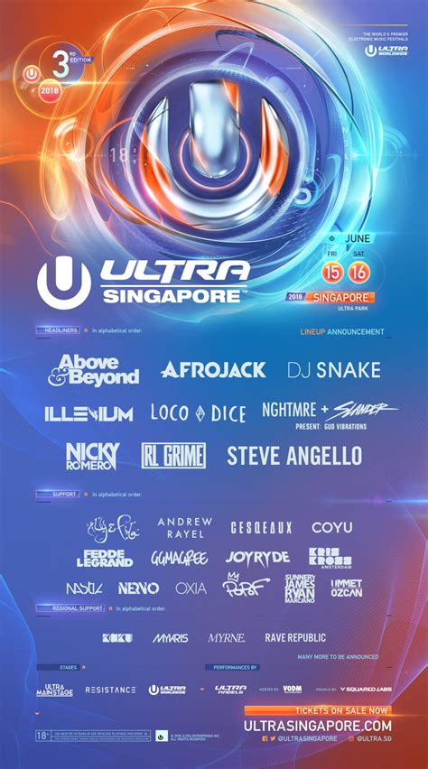 Ultra Singapore 2018 Lineup Above And Beyond Dj Snake And Nicky Romero