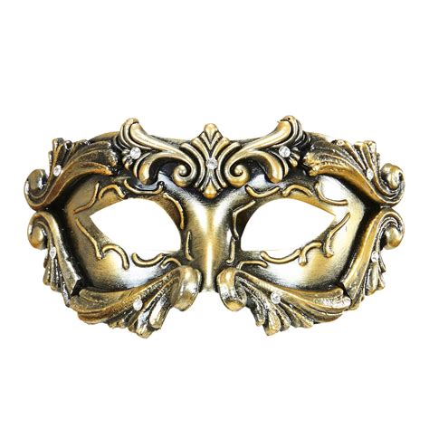 Deluxe Bronze Baroque Colombina Mask With Strassparty Supplies Malta