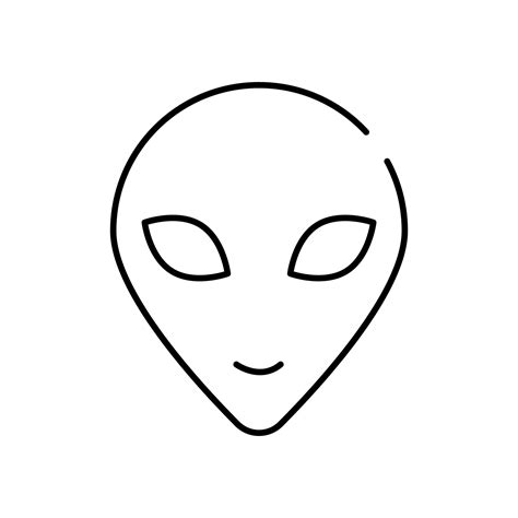 Alien Face Head Line Style Icon 2599081 Vector Art At Vecteezy