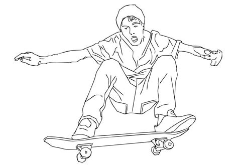 Disegno Da Colorare Andare Sullo Skateboard Disegni Da Colorare E