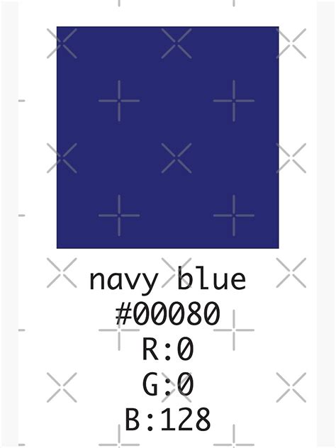 Navy Blue Hex And Rgb Code Poster For Sale By Number3art Redbubble