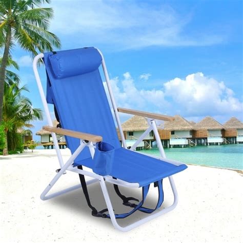 Folding Backpack Beach Chair With Cup Holder Overstock 25627218