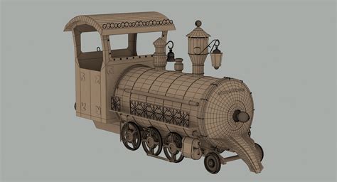 Steampunk Locomotive 3d Model Turbosquid 1305319