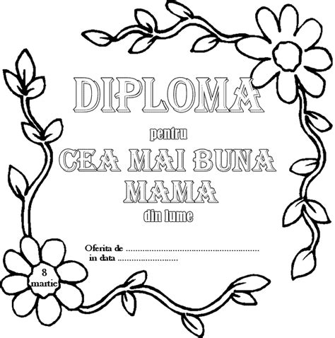 Copiii pentru colorare vor avea nevoie de creioane, marcheri sau acuarele. diploma pentru mama - Căutare Google | Scoala | Pinterest ...