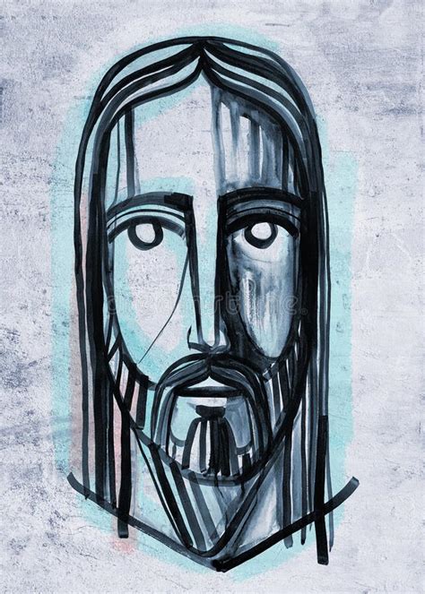 Jesus Christ Face Ink Illustration Stock Illustration Illustration Of