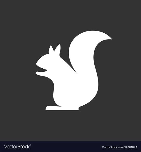 Squirrel Sits In Monochrome Minimalism Royalty Free Vector