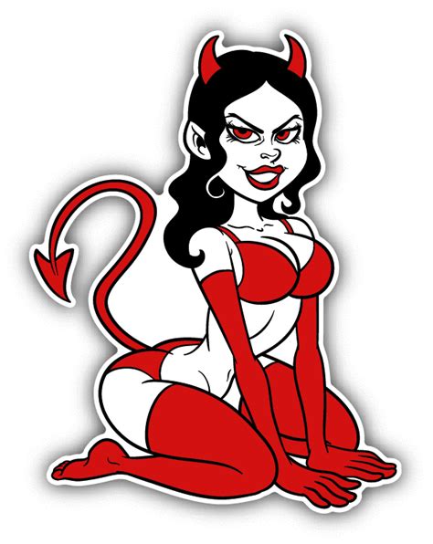 Pin Up Woman Devil Sexy Love Car Bumper Sticker Decal 4 X 5 Ebay