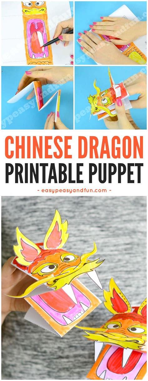 How to celebrate japanese new year 1. Printable Chinese Dragon Puppet | Chinese new year crafts ...