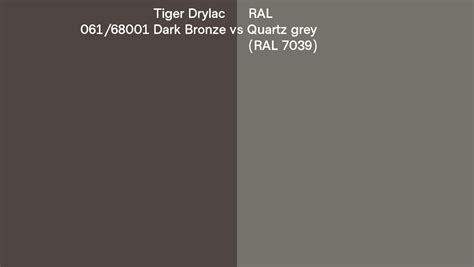 Tiger Drylac 061 68001 Dark Bronze Vs RAL Quartz Grey RAL 7039 Side
