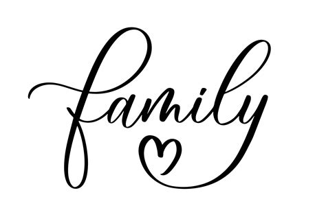 Family Vector Calligraphic Inscription With Smooth Lines Minimalistic Hand Lettering