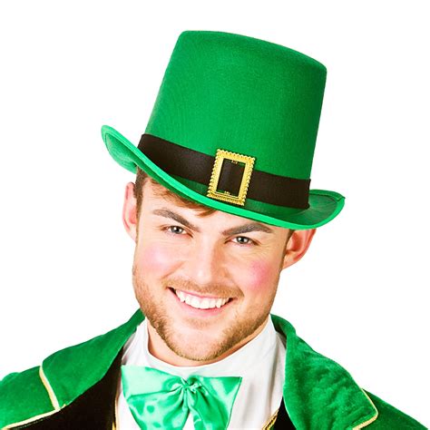 Green Leprechaun Top Hat Adults Fancy Dress St Patricks Day Irish