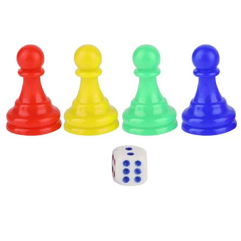 Rdeghly Plastic Colorful Pieces Pawn Chess Pieces Dice Set For Board