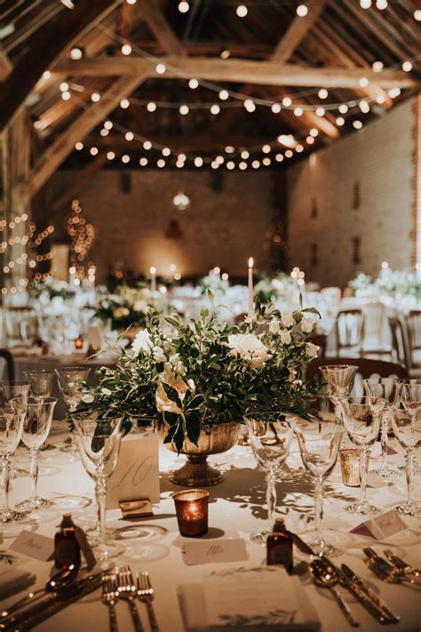 White and sage green wedding with copper decoration. Stylish luxury