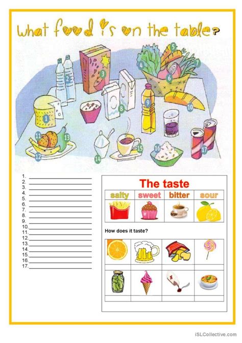 What Food Is On The Table English Esl Worksheets Pdf And Doc