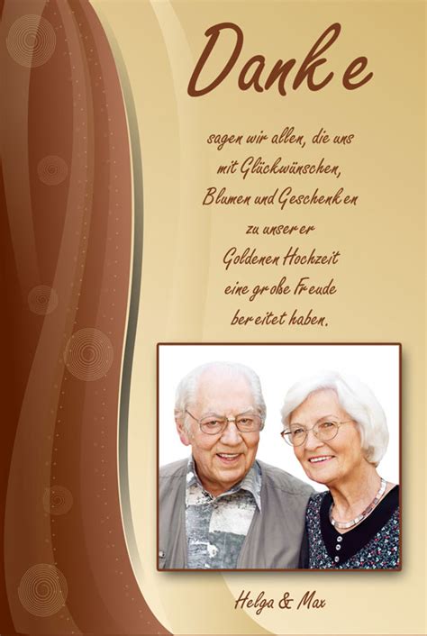 Wenn die diamantene hochzeit ansteht so findet dieses ereignis gerade mal 10 jahre nachdem die. Dankeskarten & Danksagungen zur Goldenen Hochzeit ...