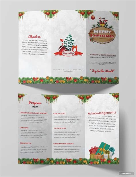 Christmas Party Tri Fold Brochure Template Word Apple Pages Psd