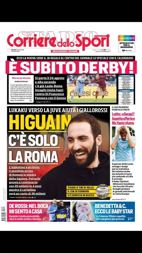 Prima Pagina Del Corriere Dello Sport Edizione Roma