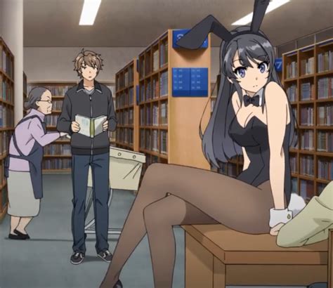 Bunny Girl Senpai Library Scene Aramgaan Bunny Girl