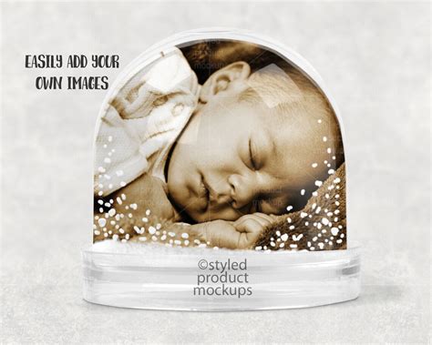 Snow Globe With Photo Insert Mockup Add Your Own Image And Etsy
