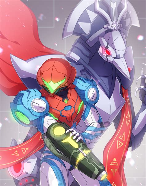 Samus Aran And Raven Beak Metroid And 1 More Drawn By Enni Danbooru