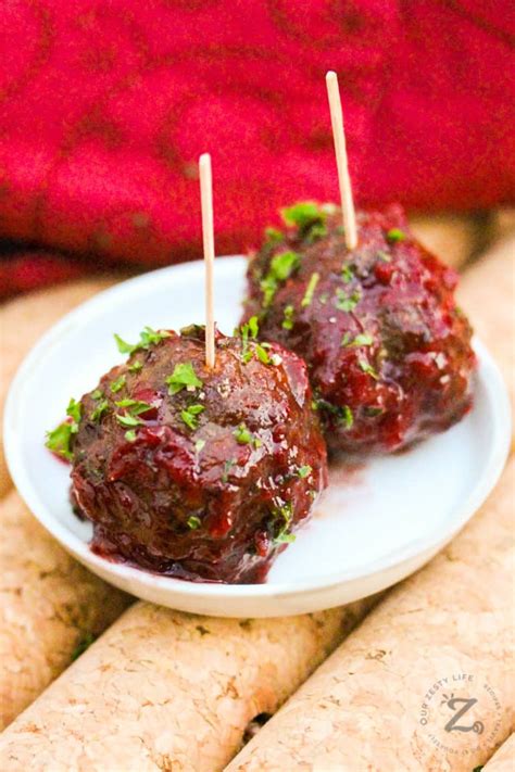 Cranberry Meatballs Savory Juicy And Tender Our Zesty Life