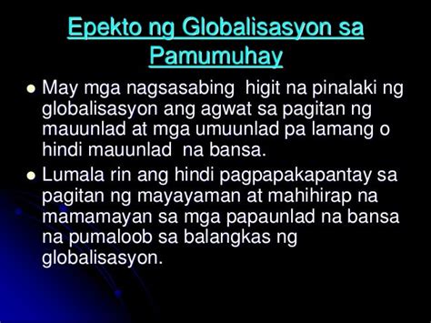 Mga Negatibong Epekto Ng Globalisasyon Sa Pilipinas Mobile Legends