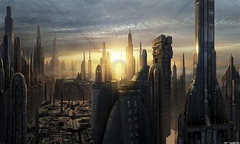 Star Wars Coruscant Buildings Sunset Wall Mural And Hd Wallpaper Pxfuel
