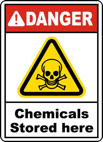Danger Chemicals Stored Here Sign Save Instantly