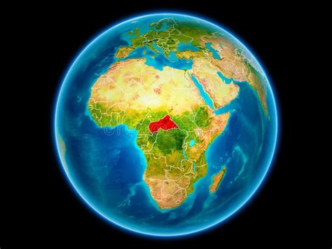 Africa From Space On Realistic Model Of Planet Earth With Country
