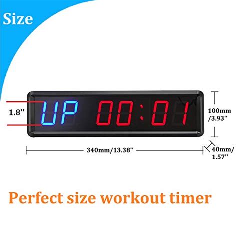 18 Led Interval Workout Timer Countdown Stopwatch Two Bluefour Red