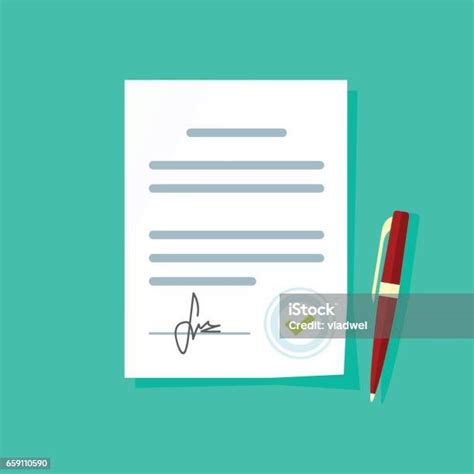 Ikon Vektor Dokumen Perjanjian Halaman Kontrak Lembar Kertas Legal