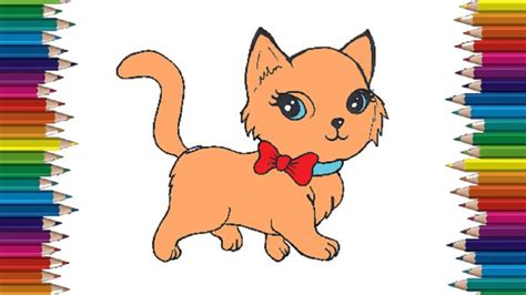 How To Draw A Cute Cat Step By Step Cat Cartoon Drawing Easy In 2020