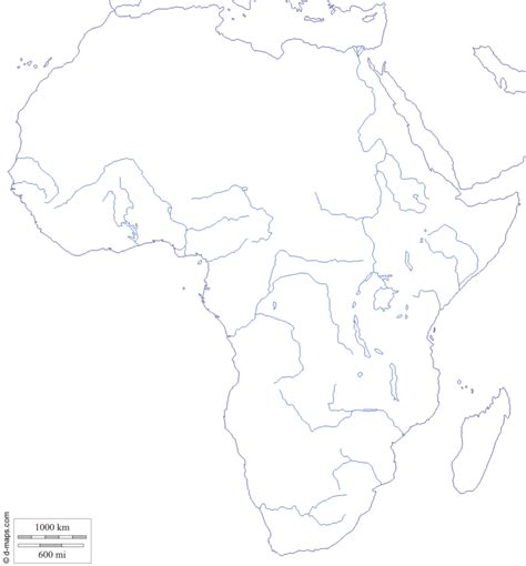 Physical Map Of Africa With Rivers And Mountains
