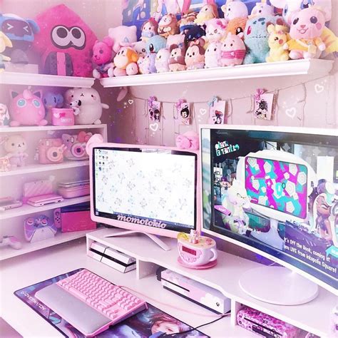 Amazing Pink Gamer Girl Room Aesthetic Cute Ideas Of Kawaii Gaming Bedroom Setup Chair